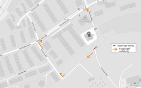 Unsere Karte zeigt den Fußweg rund um die Kita im Liegnitzer Weg.